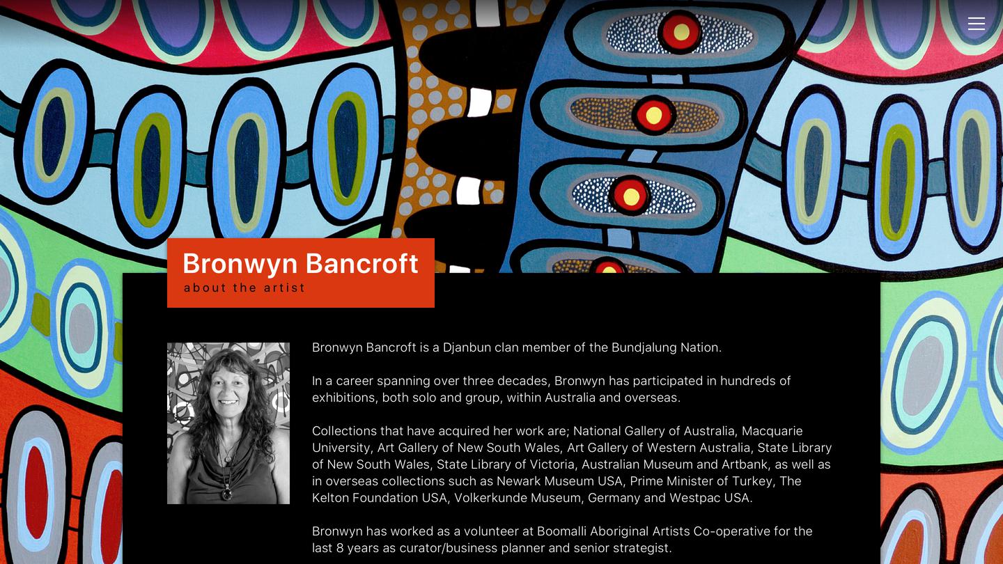 Bronwyn Bancroft Website Mockup – About (Desktop)