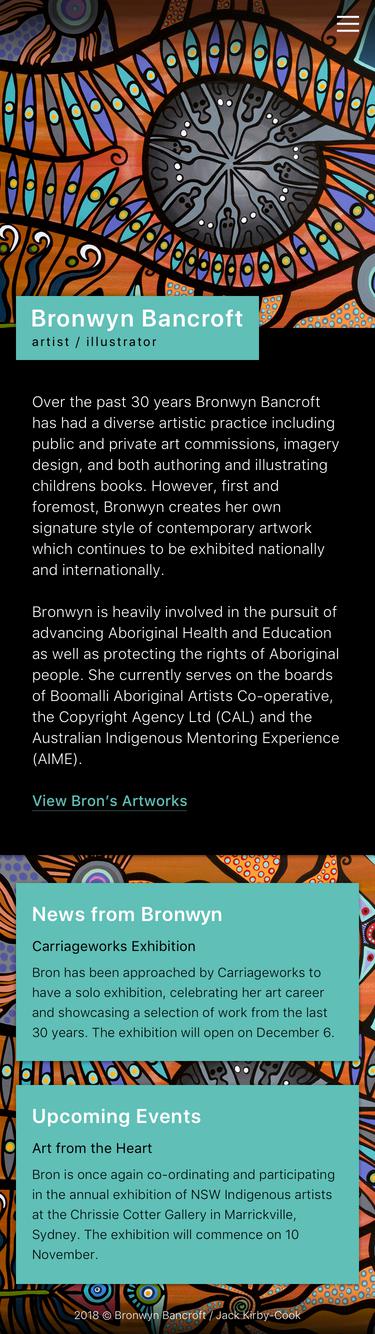 Bronwyn Bancroft Website – Main (Mobile)